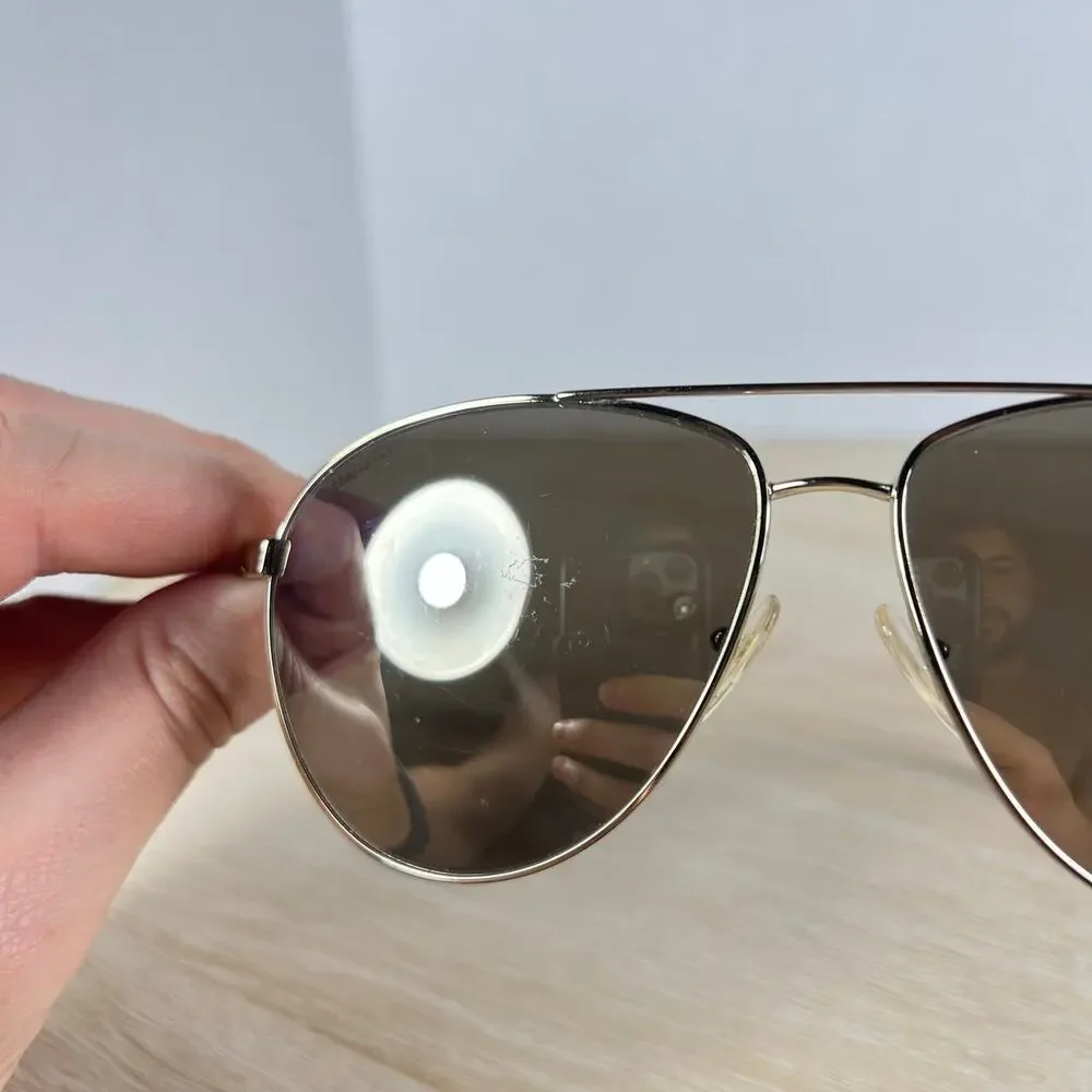 Prada SPR53Q ZVN-1C0 Sunglasses Aviator Gold White Mirrored Lenses 60-13-140